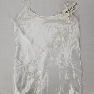 Ivy & Annabelle Women's Lingerie Short Gown Nightgown White NEW Flowers LARGE L